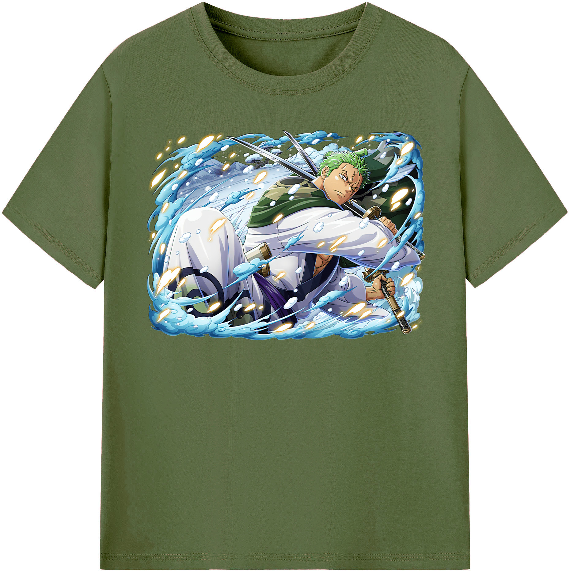 ワンピース ロロノア・ゾロ ONE PIECE Roronoa Zoro 綿100％半袖Tシャツ（フロントプリント）